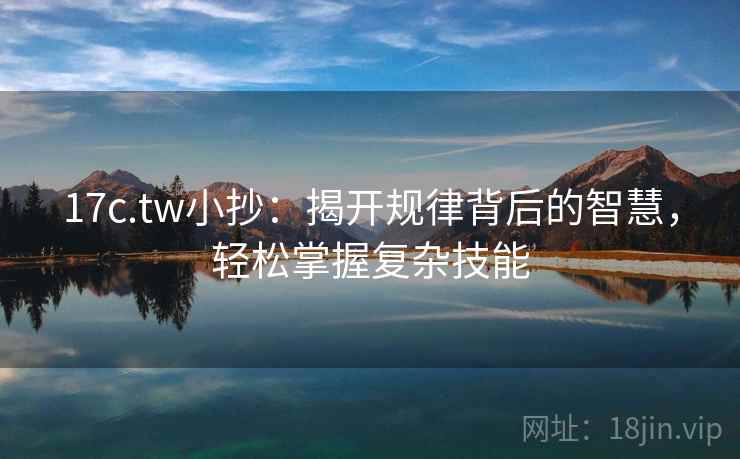 17c.tw小抄:揭开规律背后的智慧,轻松掌握复杂技能
